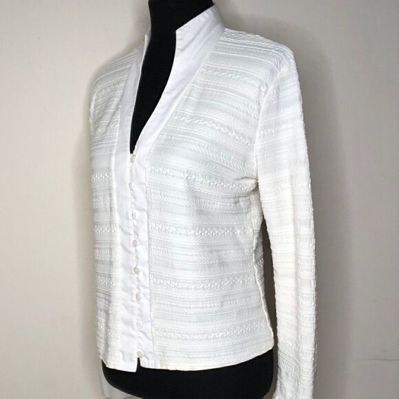 Maurice Sassoon Beige Long-Sleeve Cardigan Jacket Top - Picture 4 of 13